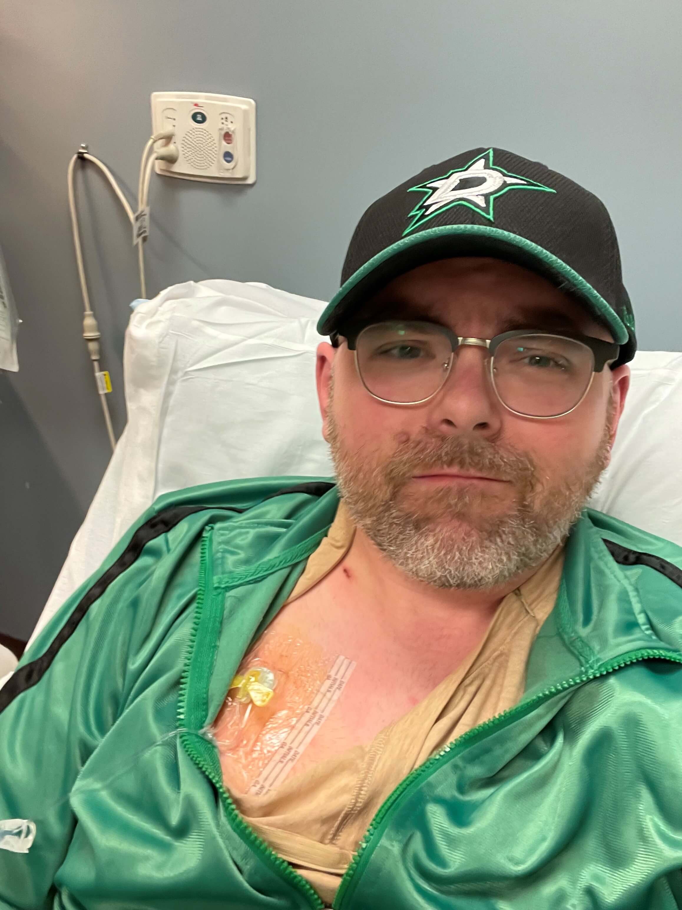 Ryan receiving chemotherapy.